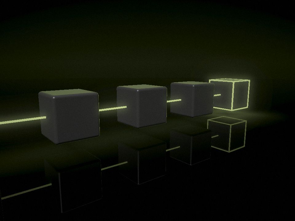 A chain of linked cubes